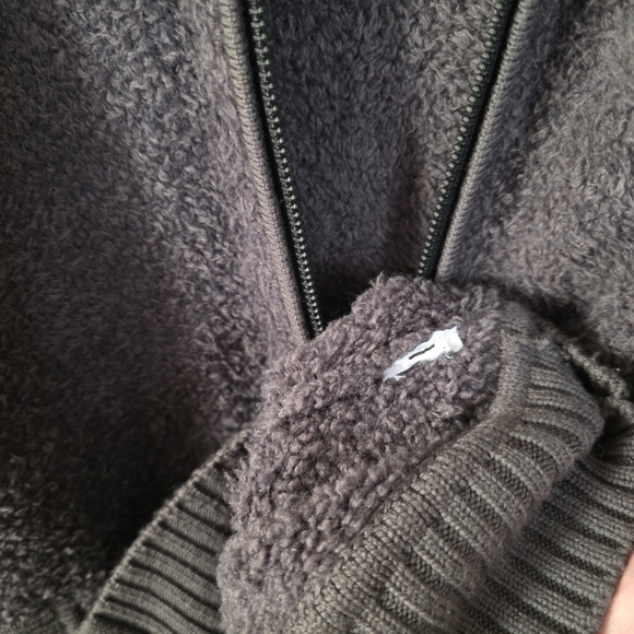 Vince Men's Heather Gray Zip-Up Sweater - Picture 4 of 4